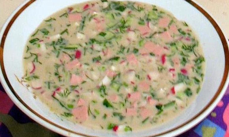 Рецепт окрошки на кефире классическая с колбасой