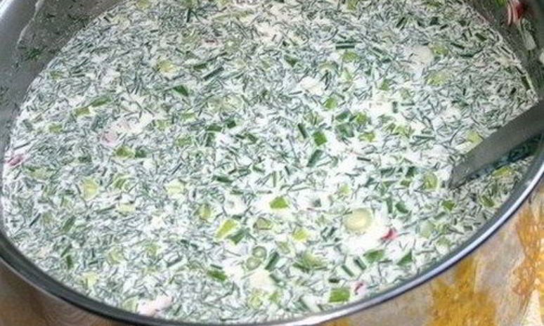 Рецепт окрошки на курином бульоне