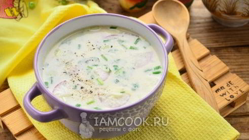 окрошка на майонезе с колбасой