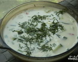 Окрошка на молоке