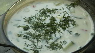 Окрошка на молоке