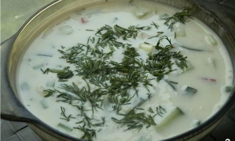 Рецепт окрошки на молоке