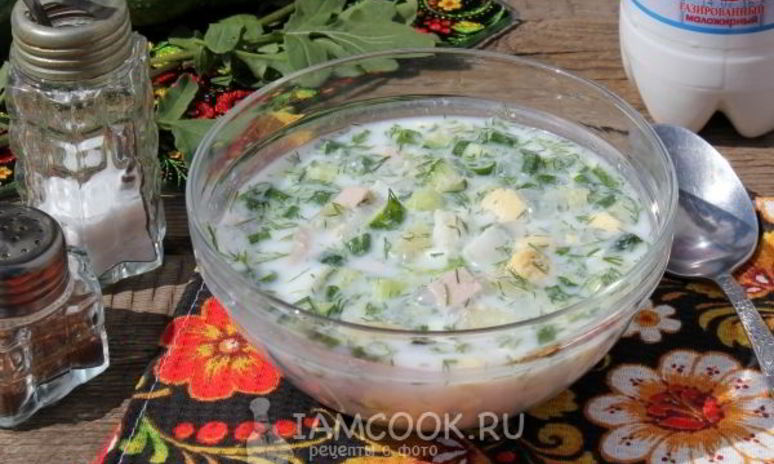 Рецепт окрошки на тане