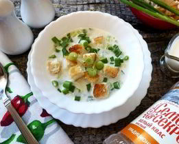 Окрошка по-польски с сыром