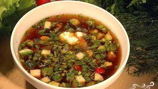 Окрошка с килькой в томате