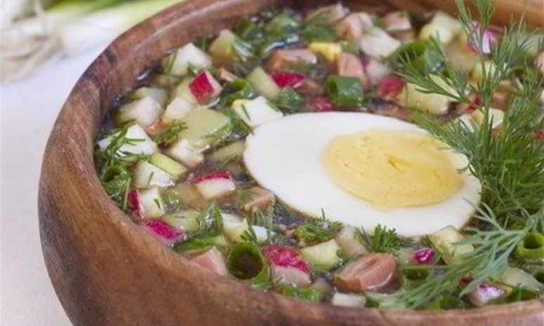 Рецепт окрошки с колбасой на пиве