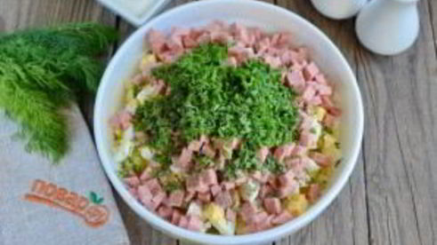 окрошка с колбасой