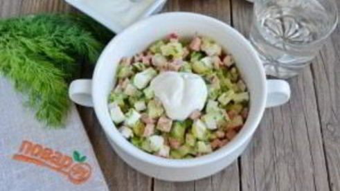 окрошка с колбасой