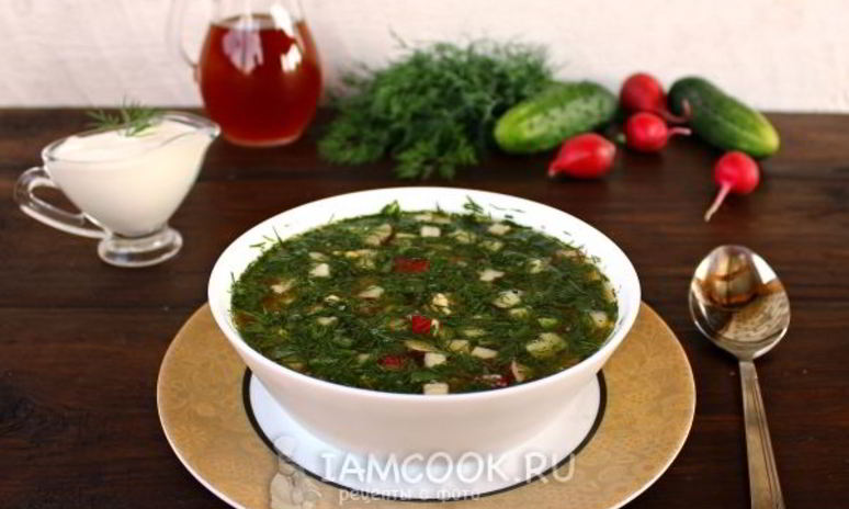 Рецепт окрошки с курицей на квасе