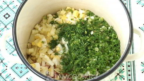 окрошка с помидорами на сыворотке