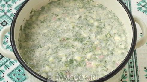 окрошка с помидорами на сыворотке