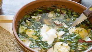 Окрошка с селедкой