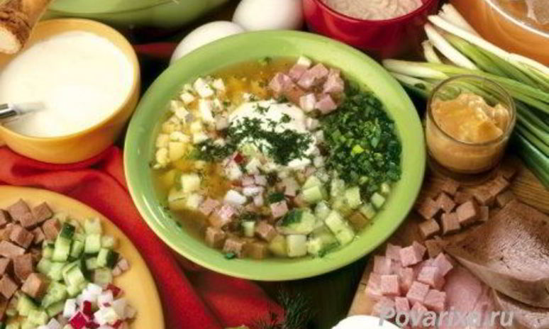 Рецепт окрошки сборной мясной