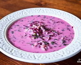 Окрошка со свеклой на кефире