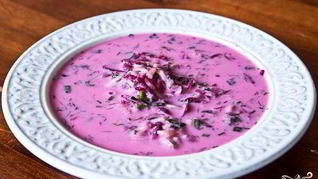 Окрошка со свеклой на кефире