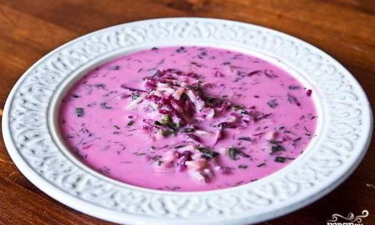 Рецепт окрошки со свеклой на кефире