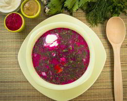Окрошка со свеклой