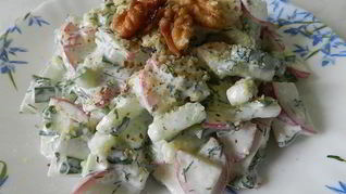 Салат Окрошка с грецкими орехами
