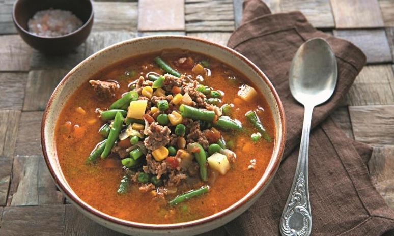 Рецепт быстрого овощной суп с фаршем