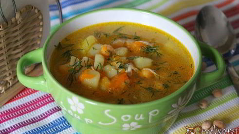 куриный суп с нутом и овощами