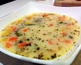 Легкий овощной супчик с мясным фаршем