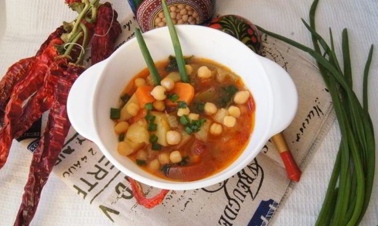 Рецепт овощного супа чили с нутом