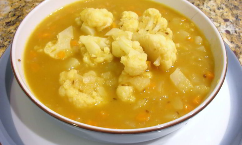 Рецепт овощного супа из цветной капусты