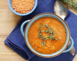 Овощной суп с чечевицей