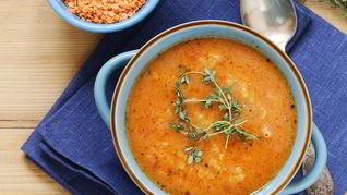 Овощной суп с чечевицей