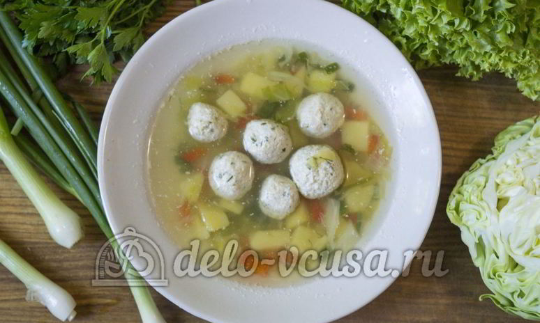 Рецепт овощного супа с фрикадельками