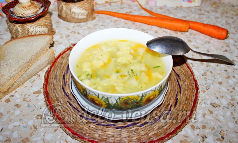 Рецепт овощного супа с клецками