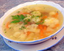 Овощной суп с цветной капустой