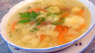 Овощной суп с цветной капустой