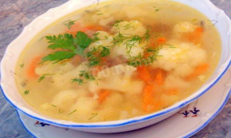 Рецепт овощного супа с цветной капустой