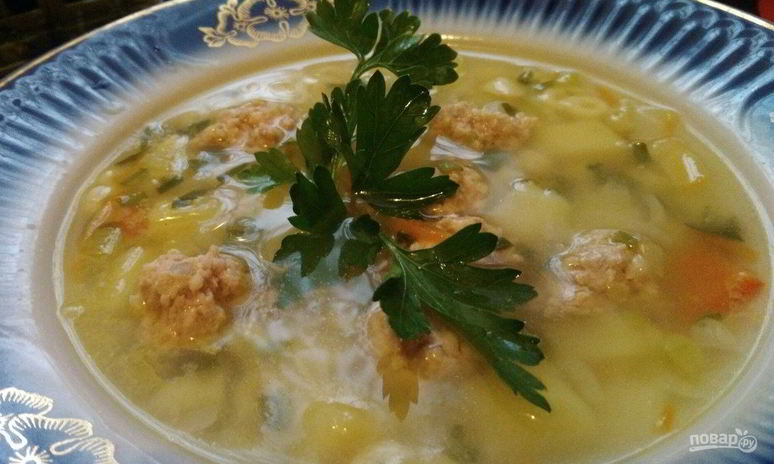Рецепт супа с куриными фрикадельками и овощами