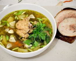 Простой гречневый суп с курицей для детей