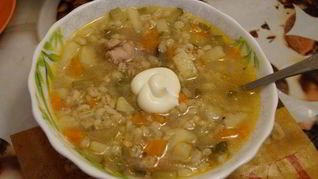 Рассольник на курином бульоне из мультиварки