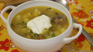 Рассольник с говяжьими почками