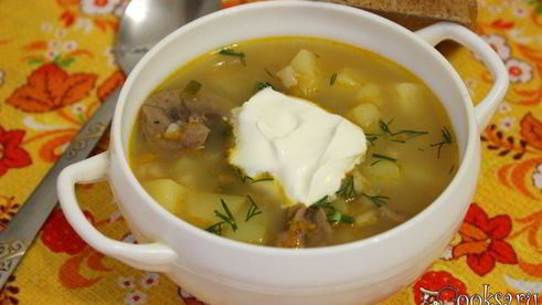 рассольник с говяжьими почками