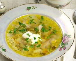 Рассольник с рисом и бараниной