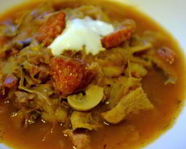 Щи из кислой капусты с грибами