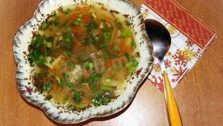 Щи из свежей капусты с мясом говядины