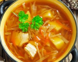 Щи из свежей капусты с мясом