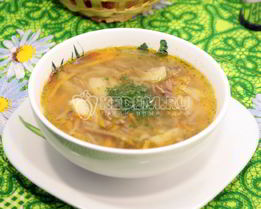 Щи с капустой и языком