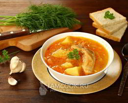 Щи с курицей в мультиварке