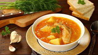 Щи с курицей в мультиварке