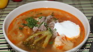 Щи с цветной капустой