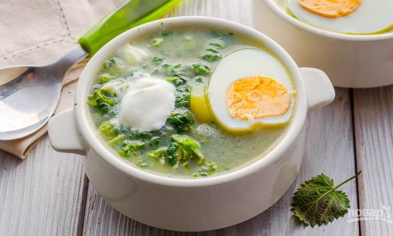 Рецепт щей со щавелем и яйцом