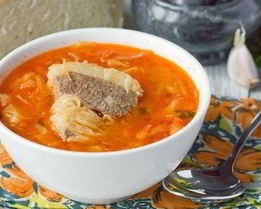 Свежие щи с говядиной