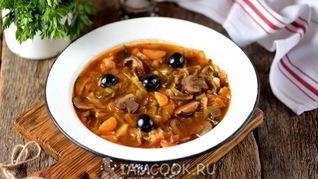 Постная солянка из свежей капусты